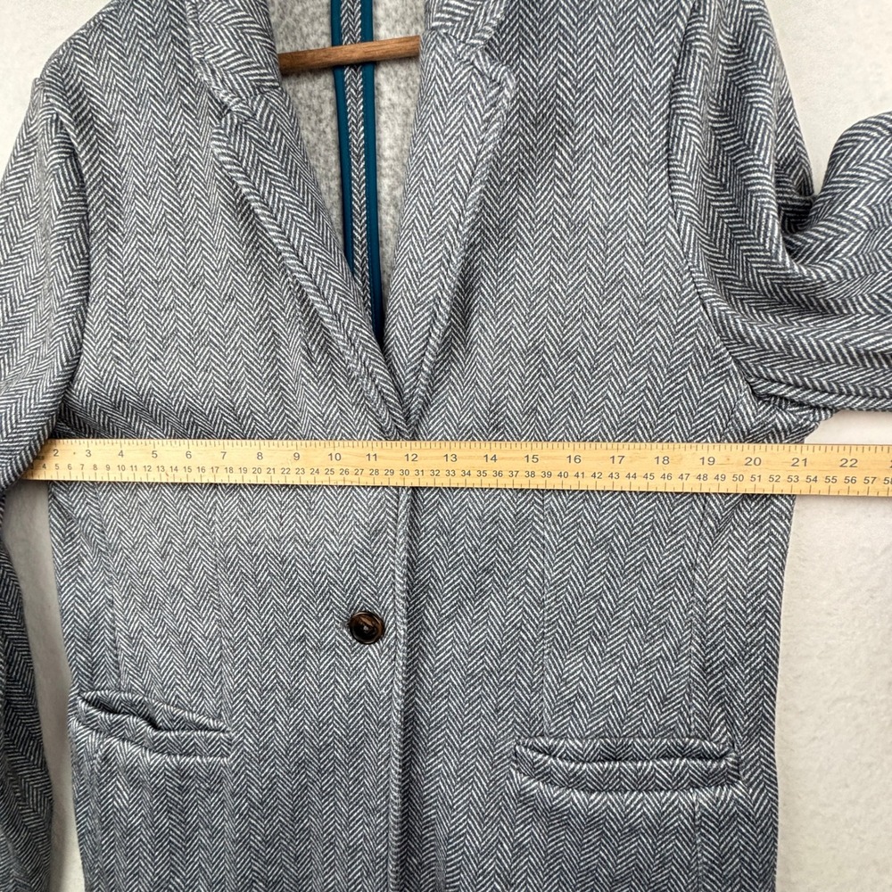 Lands End Blazer Womens XL Tall Herringbone Fleece Single Button - Picture 7 of 8